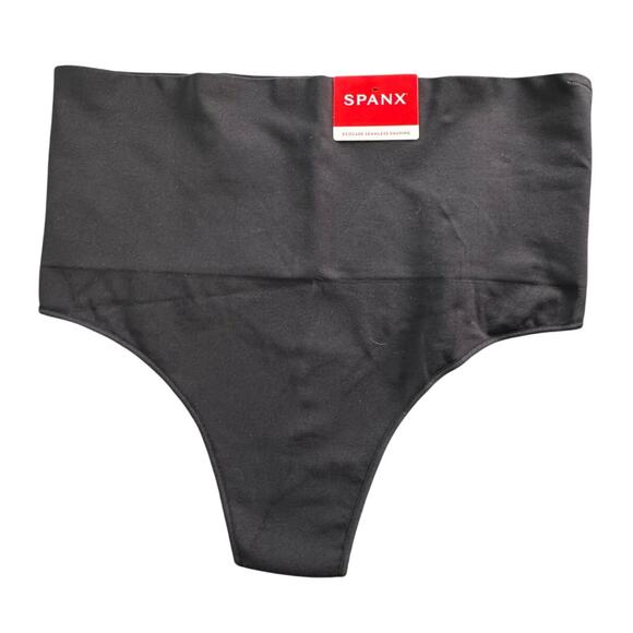 NEW SPANX Very Black ExtraOrdinary EcoCare Seamless Shaping Thong Plus Size 1X - Picture 1 of 10